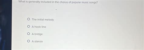 what is generally included in the chorus of popular music songs? the chorus often serves as the emotional centerpiece of a song.